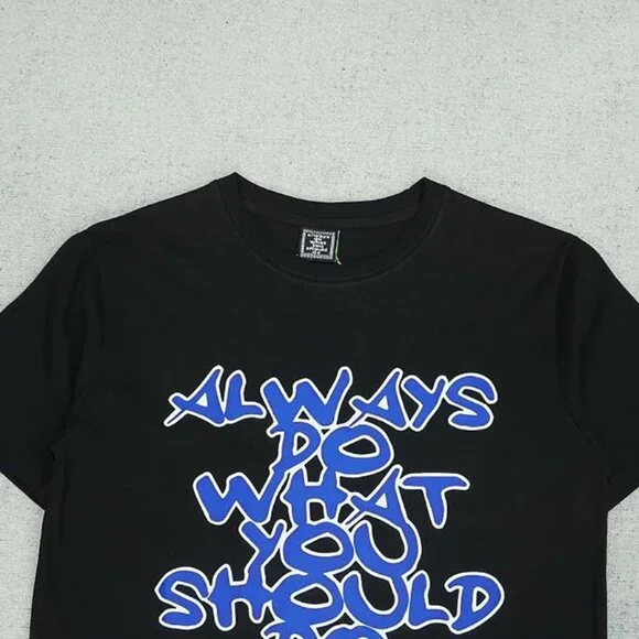 Always Black Graffiti Slogan Short Sleeve T Shirt